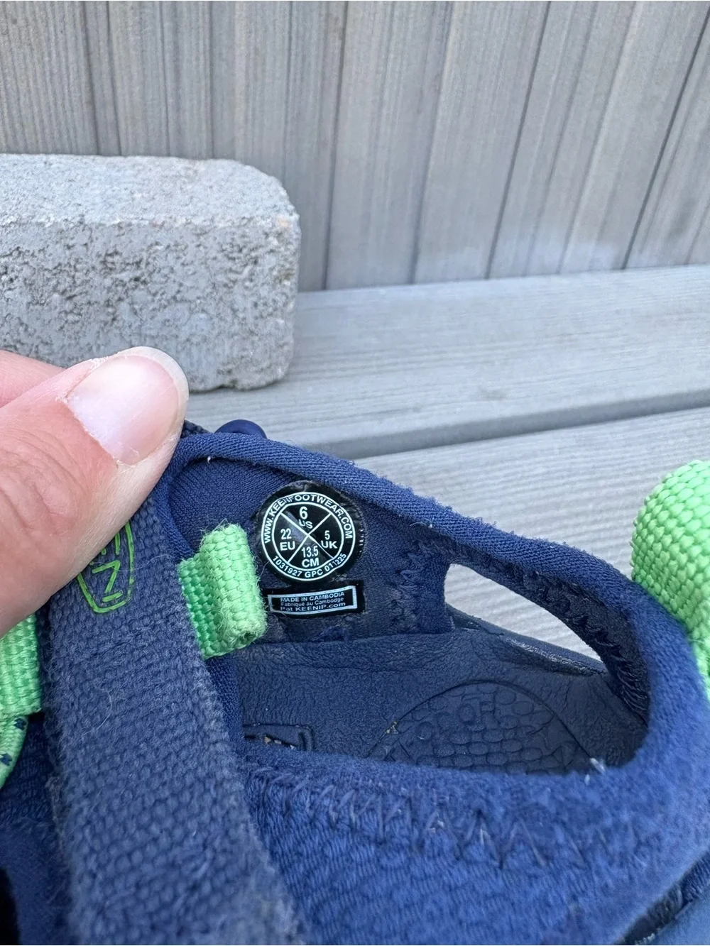 KEEN Hyperport H2 Toddler Water Sandals 6C Navy Blue Lime Green Hiking Shoes